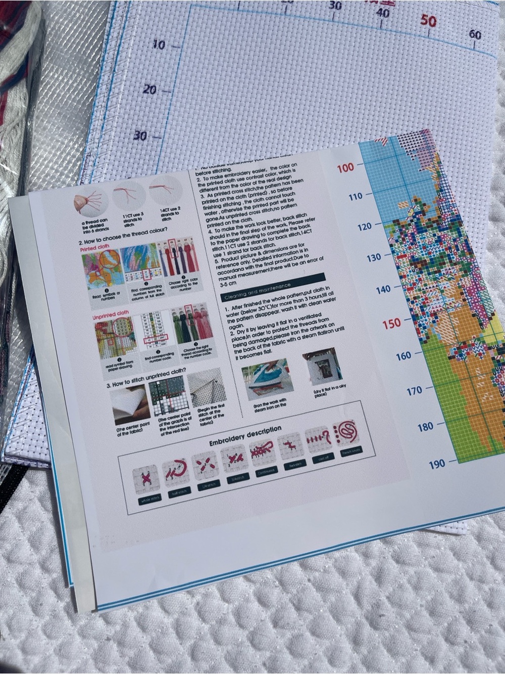 Cross Stitch Kit with Multi-Color Embroidery Floss - Picture 3 of 5